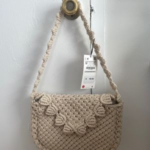 ZARA knit woven shoulder bag